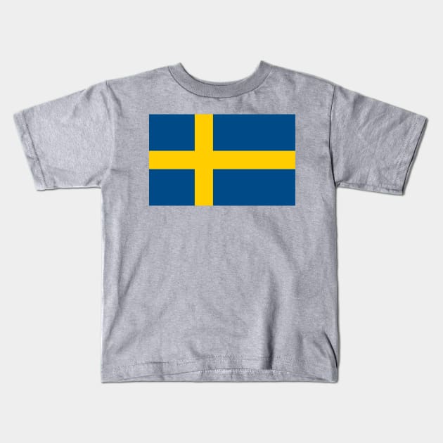 Swedish Flag in its Official Colors Kids T-Shirt by tiokvadrat